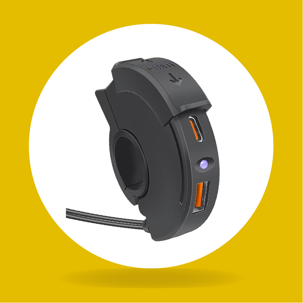 スリムUSB電源 TYPE-A+TYPE-C 2ポート 防水キャップ付